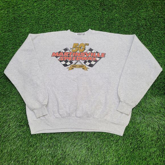 Vintage 1997 Martinsville Speedway Sweatshirt 2XL 26x25 Crop - Picture 1 of 15
